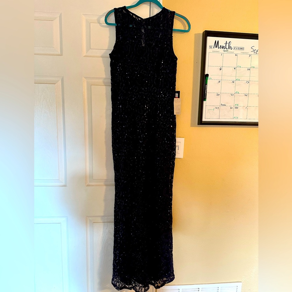 Navy blue sequin gown